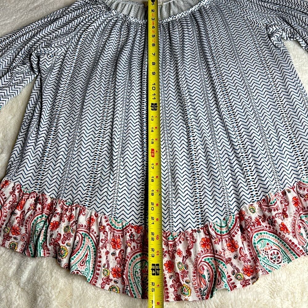 Style & Co. Black, Blue and White Relaxed Boho style Blouse, XXL - Picture 8 of 8